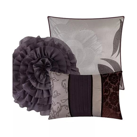 Riley Purple 7 Piece Comforter set King Size - Picture 2 of 6